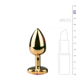 Kleine buttplug met hart - Goud/Roze