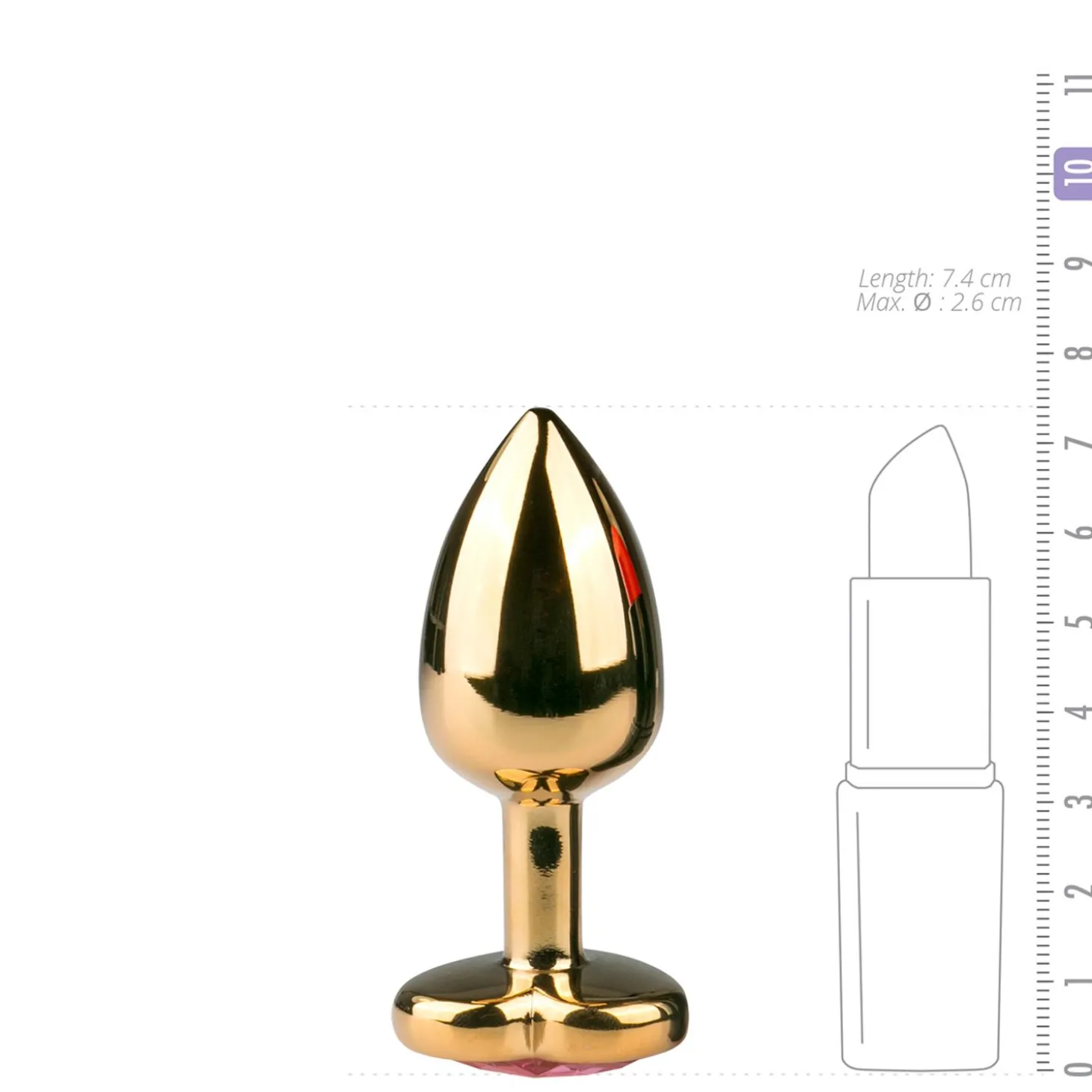 Kleine buttplug met hart - Goud/Roze