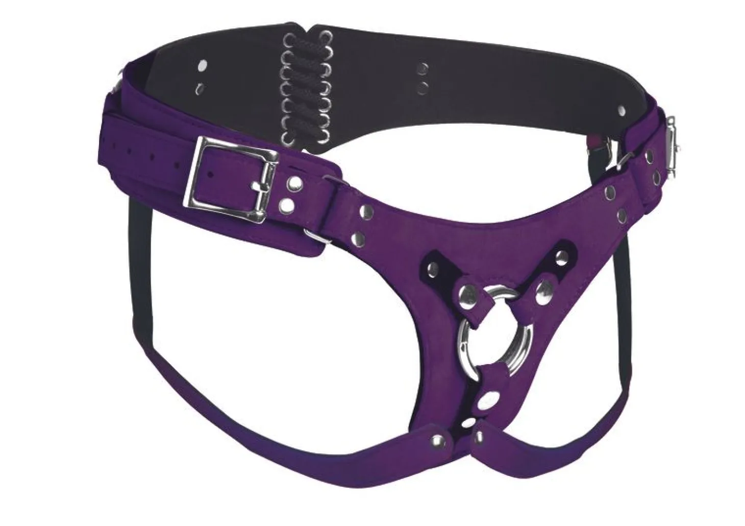 Korset Deluxe Leren Strap On - Paars