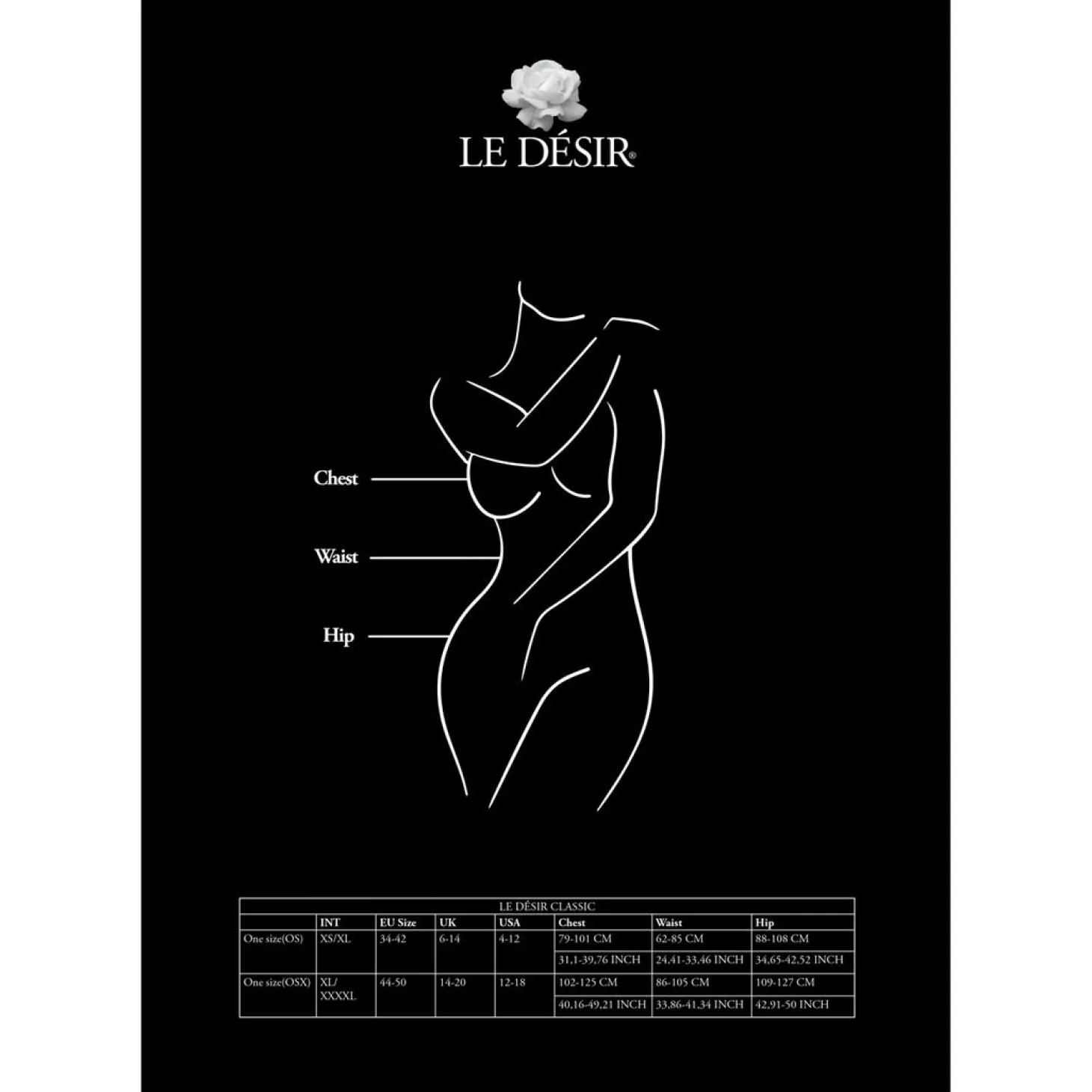 Le Désir - Bodystocking met Kruisbanden en Jarretels Queen size - Zwart