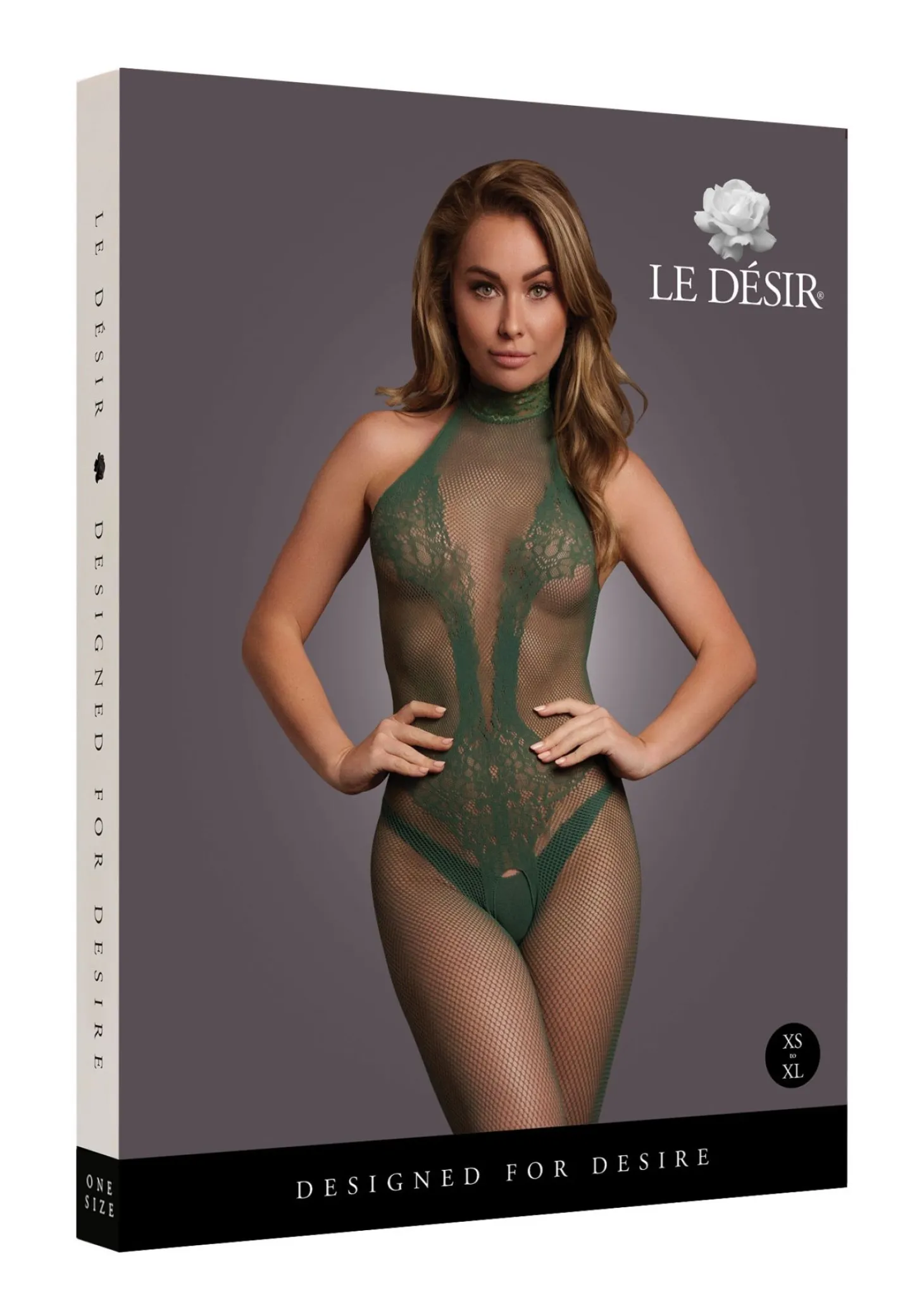 Le Désir - Kanten Visnet Catsuit - Groen