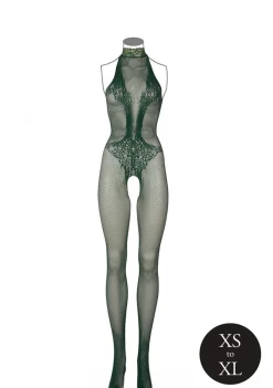 Le Désir - Kanten Visnet Catsuit - Groen