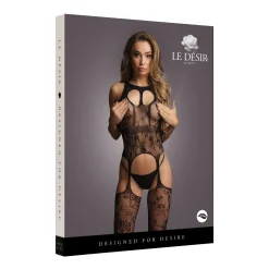 Le Désir - Lace Suspender Bodystocking - Zwart