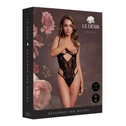 Le Désir – Open Cup Bodysuit met Beugel - Zwart