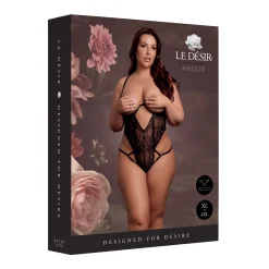 Le Désir – Open Cup Bodysuit met Beugel - Zwart