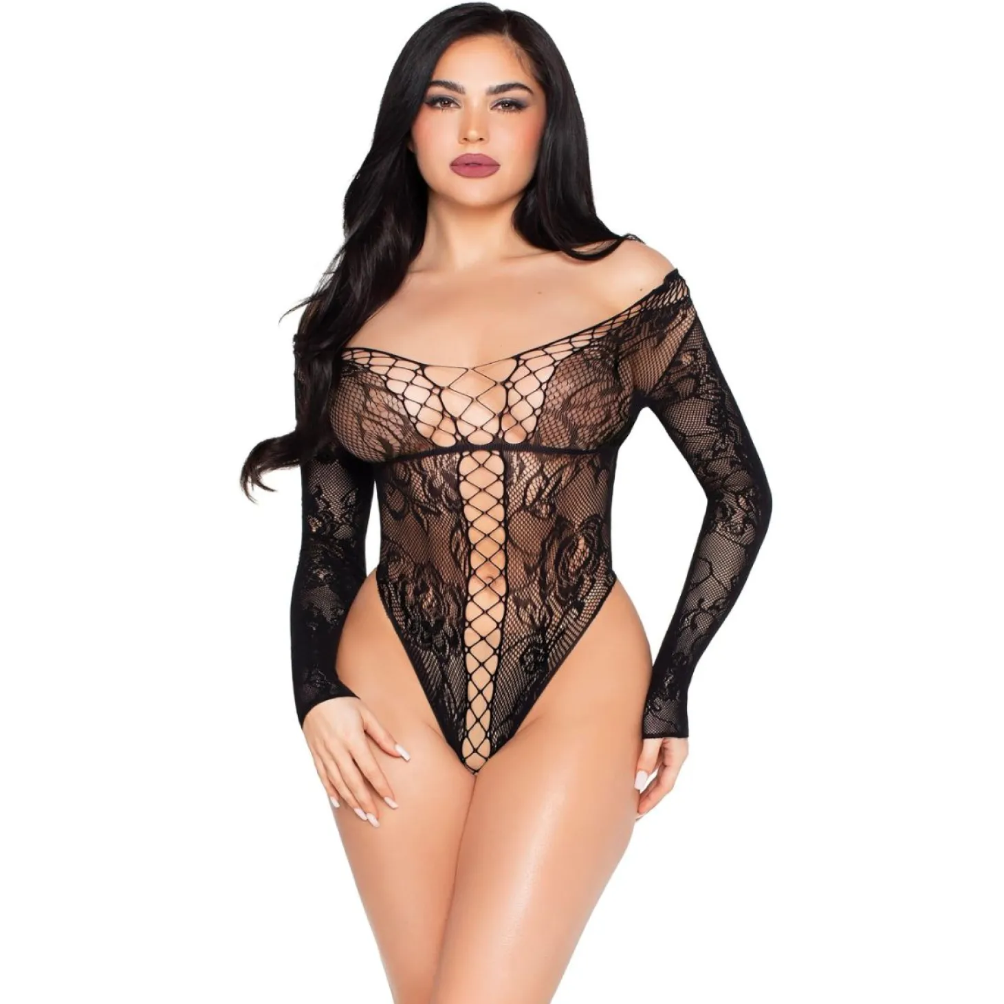 Leg Avenue - Lace Teddy - Zwart