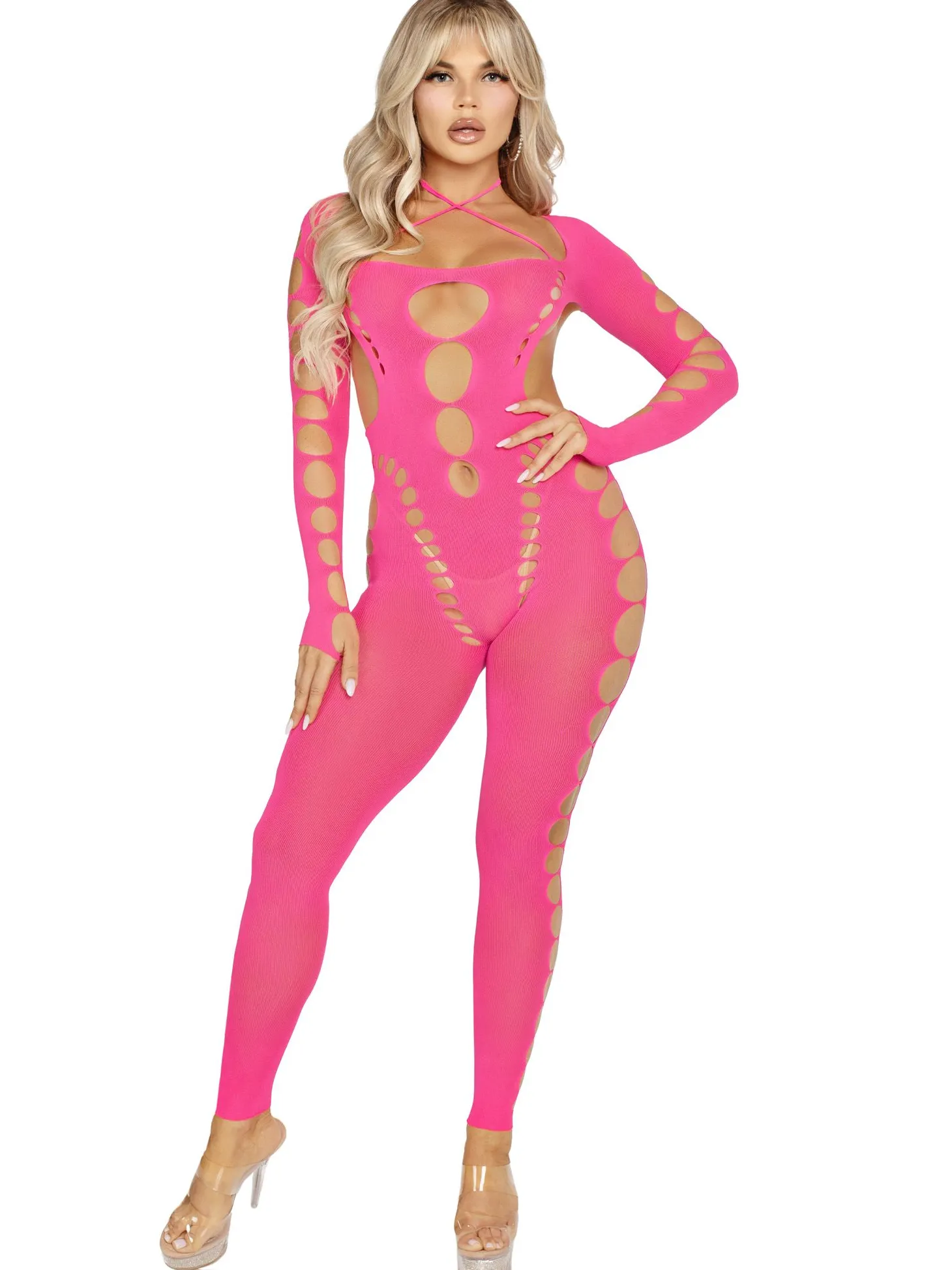 Leg Avenue - Naadloze Bodystocking - Roze