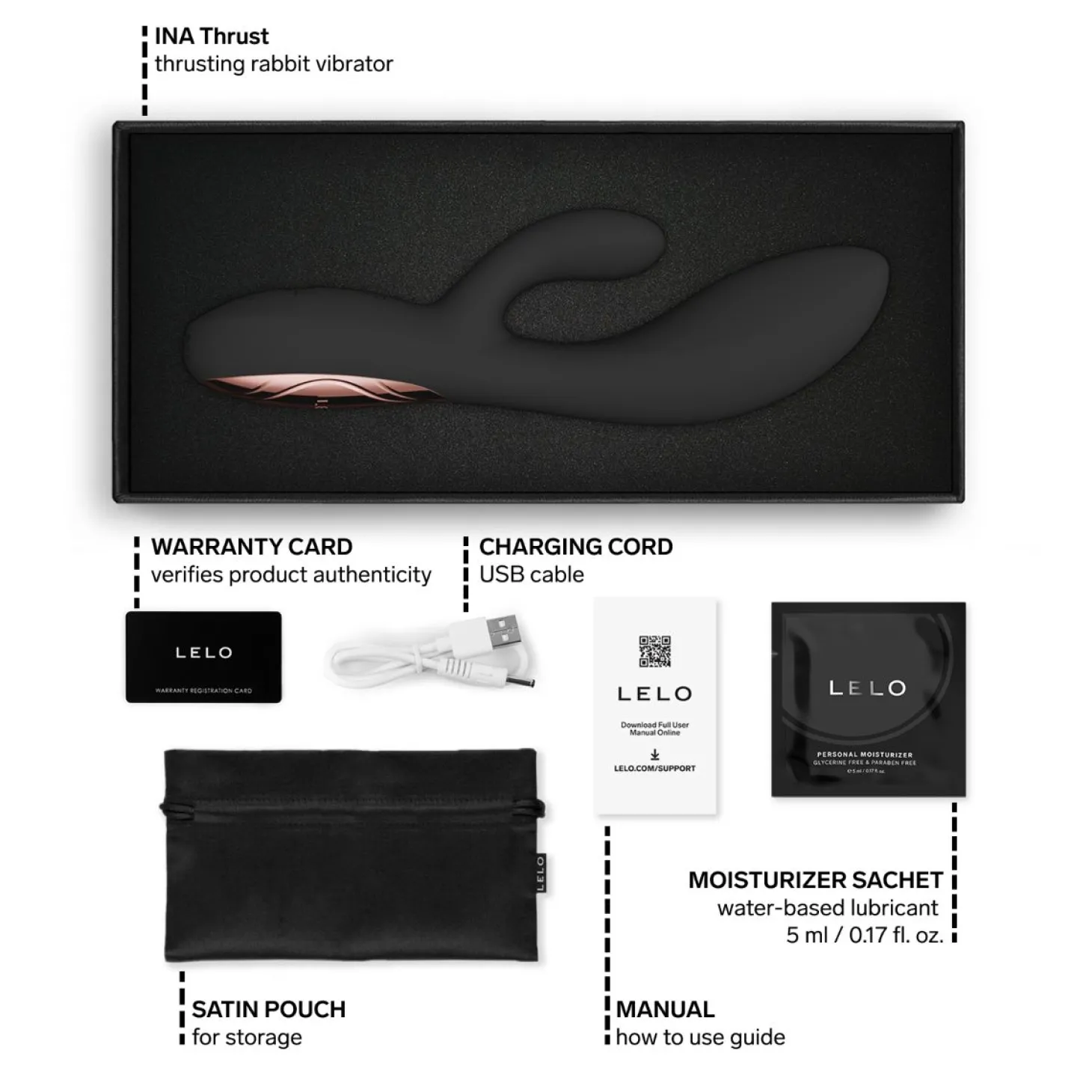 LELO - INA Thrust Dual-Action Massager - Black