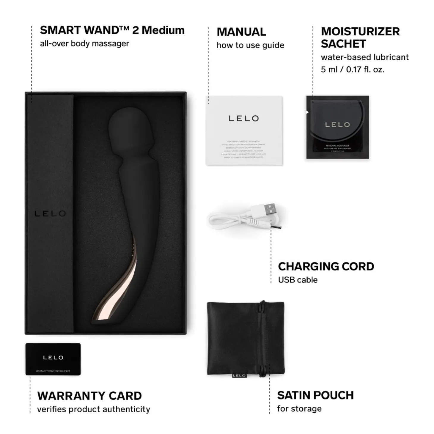 LELO - Smart Wand 2 Medium - Zwart