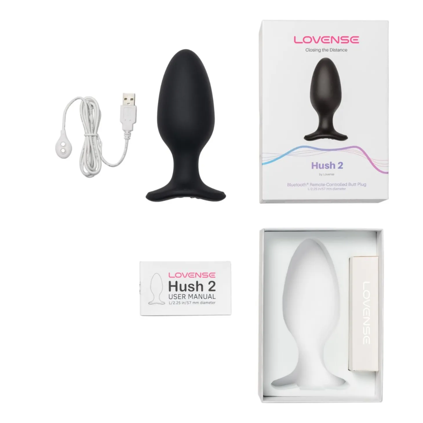 Lovense - Hush 2 Vibrerende Buttplug Met App - Zwart