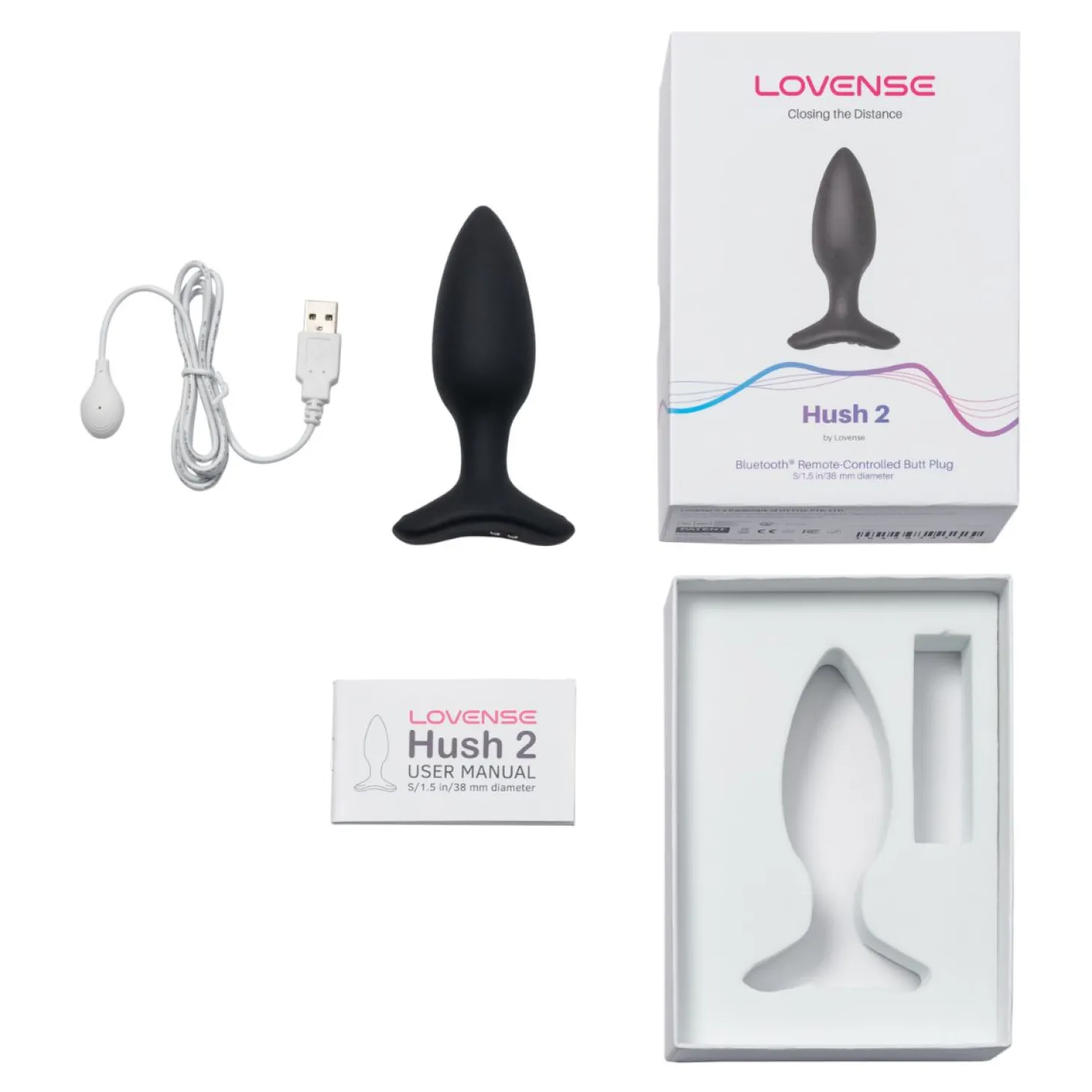 Lovense - Hush 2 Vibrerende Buttplug Met App - Zwart