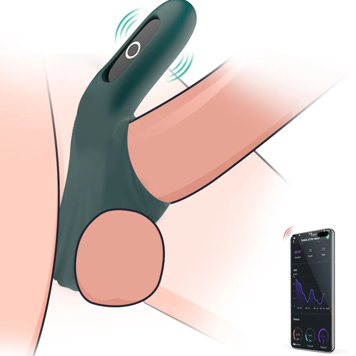 Magic Motion - Rise Smart Vibrerende Cockring - Groen