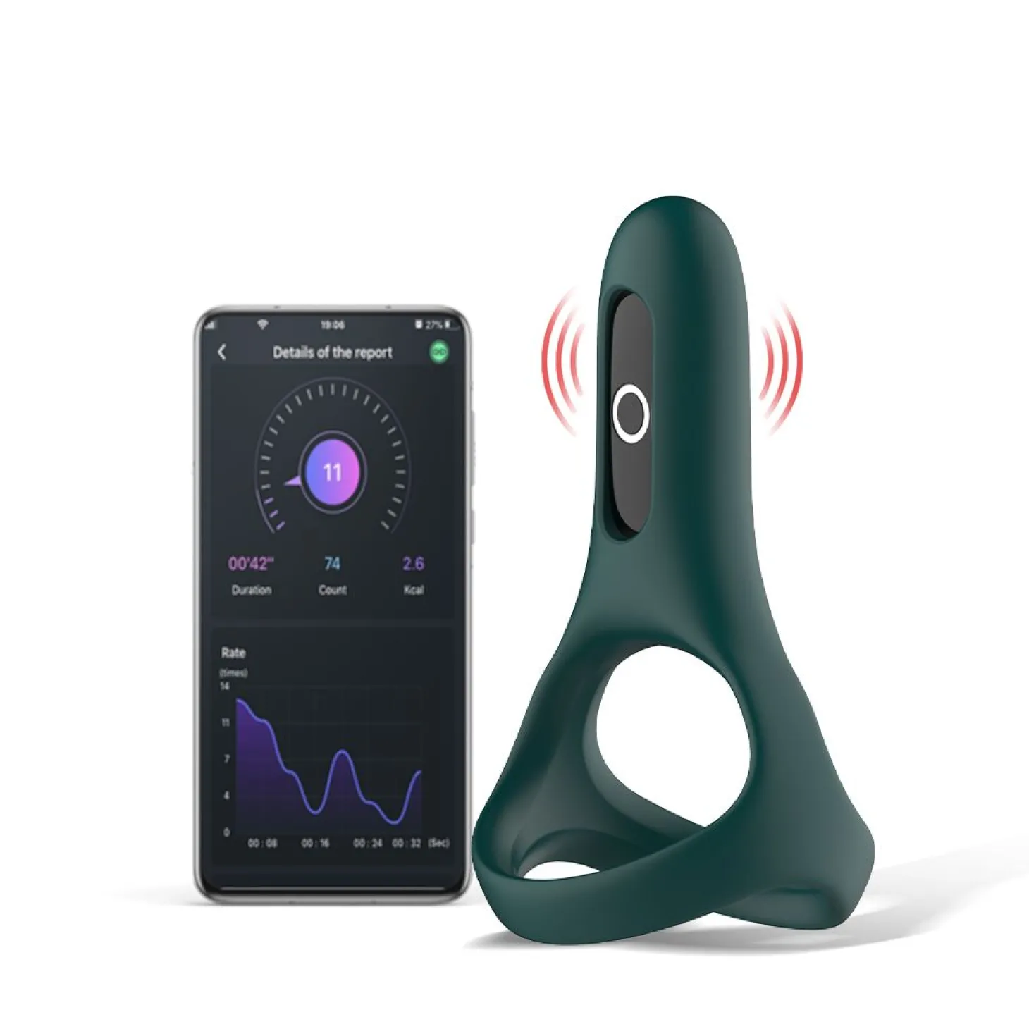 Magic Motion - Rise Smart Vibrerende Cockring - Groen