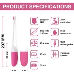 Magic Motion - Vini App Controlled Vibratie Eitje - Roze&Wit