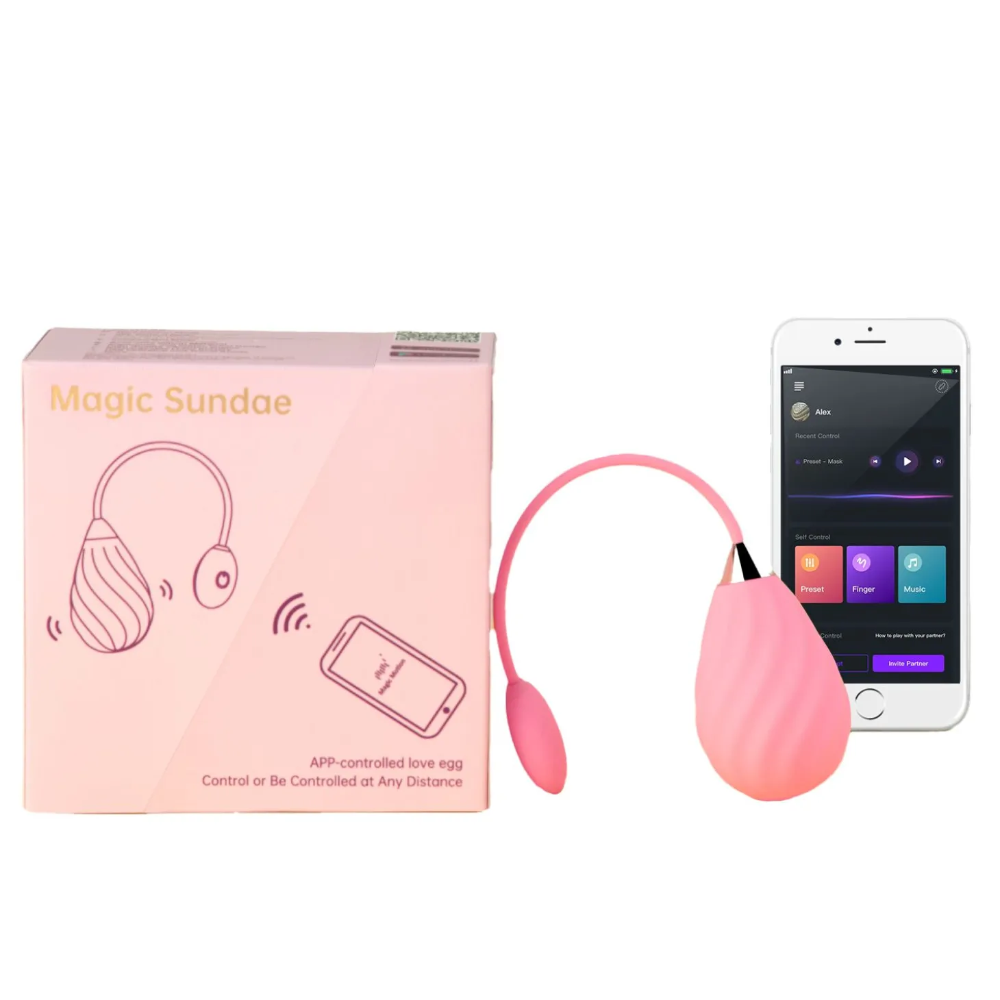 Magic Sundae App Controlled Vibratie Eitje - Roze