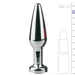Metalen Buttplug met Diamant Zilver - L