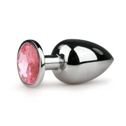 Metalen buttplug Zilver/Roze - L