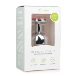 Metalen buttplug Zilver/Roze - L
