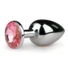 Metalen buttplug Zilver/Roze - S
