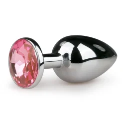 Metalen buttplug Zilver/Roze - S
