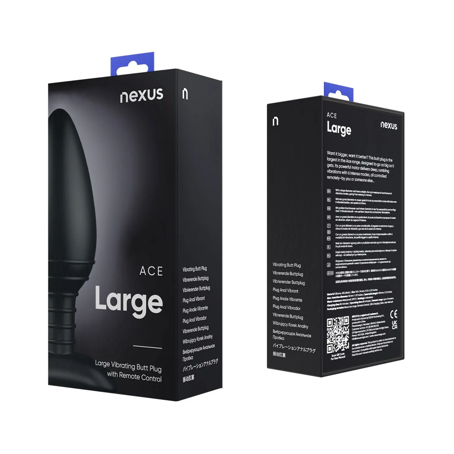 Nexus - Ace Vibrerende Buttplug - Large