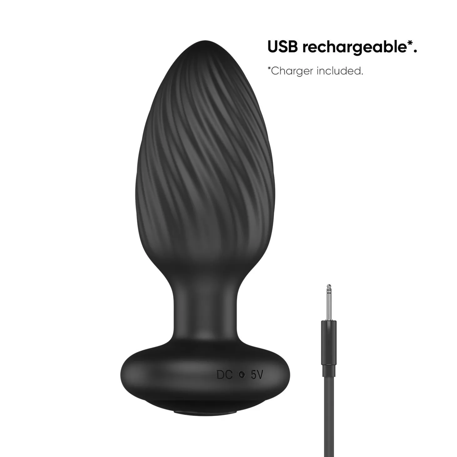 Nexus - Tornado Roterende Butt Plug - Zwart