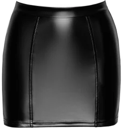 Noir Handmade – Corset Powerwetlook & Kant Minirok – Zwart