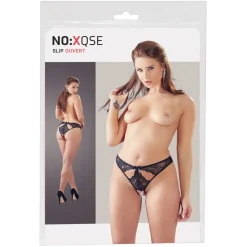 NO:XQSE - Open Kruis Kanten Slip - Zwart