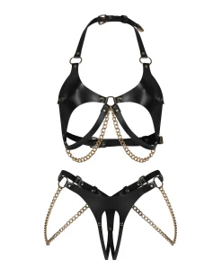 Obsessive - Anyya 2-delige Open Set - Zwart