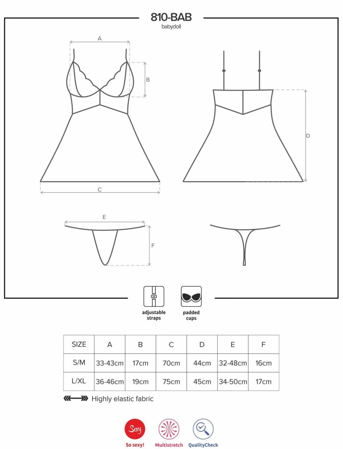 Obsessive - Babydoll Setje Met Kant - Wit