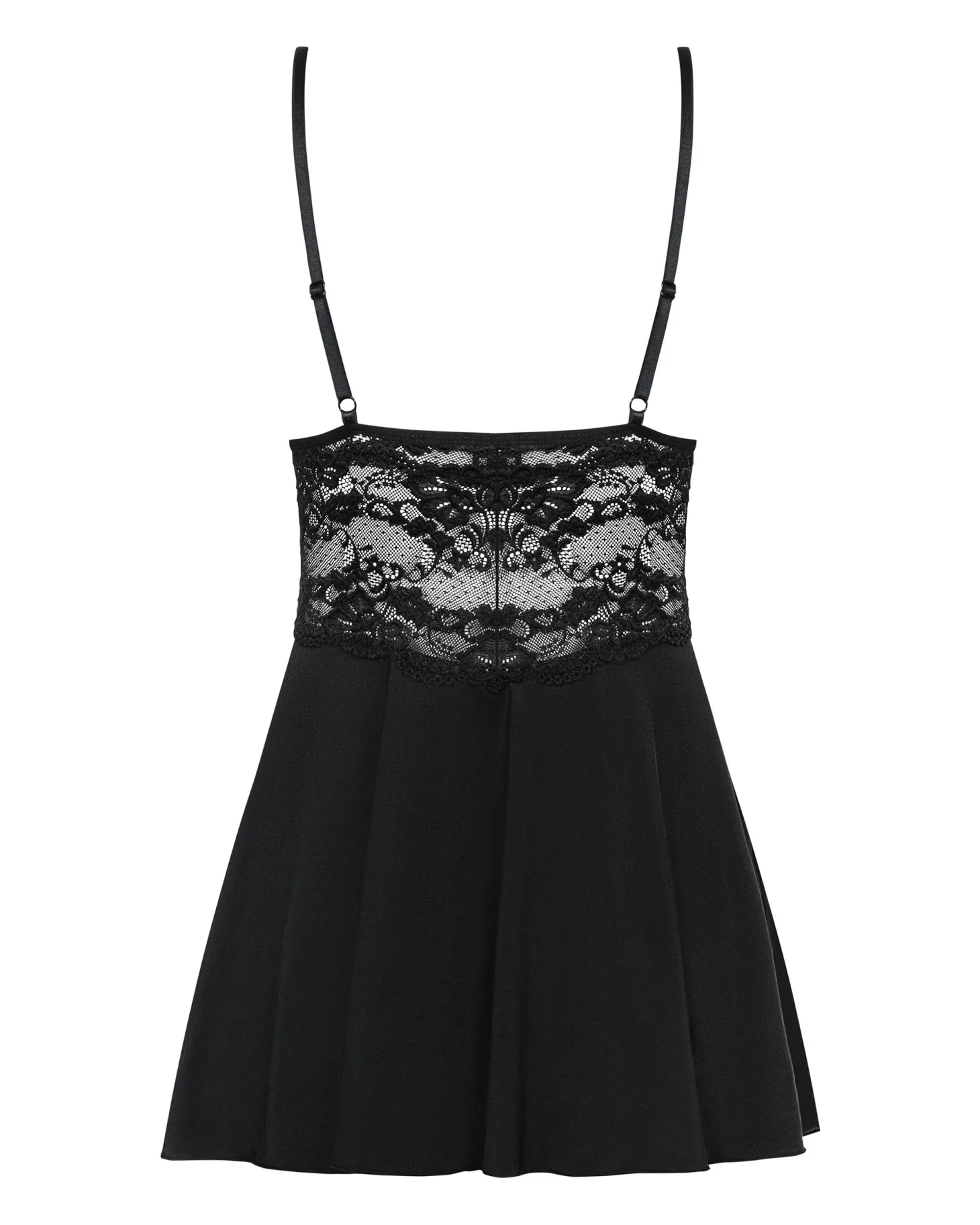 Obsessive - Babydoll Setje Met Kant - Zwart