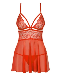 Obsessive - Babydoll Set - Rood