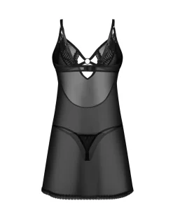 Obsessive – Babydoll & String – Zwart