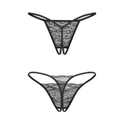 Obsessive – Bianca 2-Pack Crotchless String – Zwart