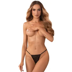 Obsessive – Bianca 2-Pack Crotchless String – Zwart