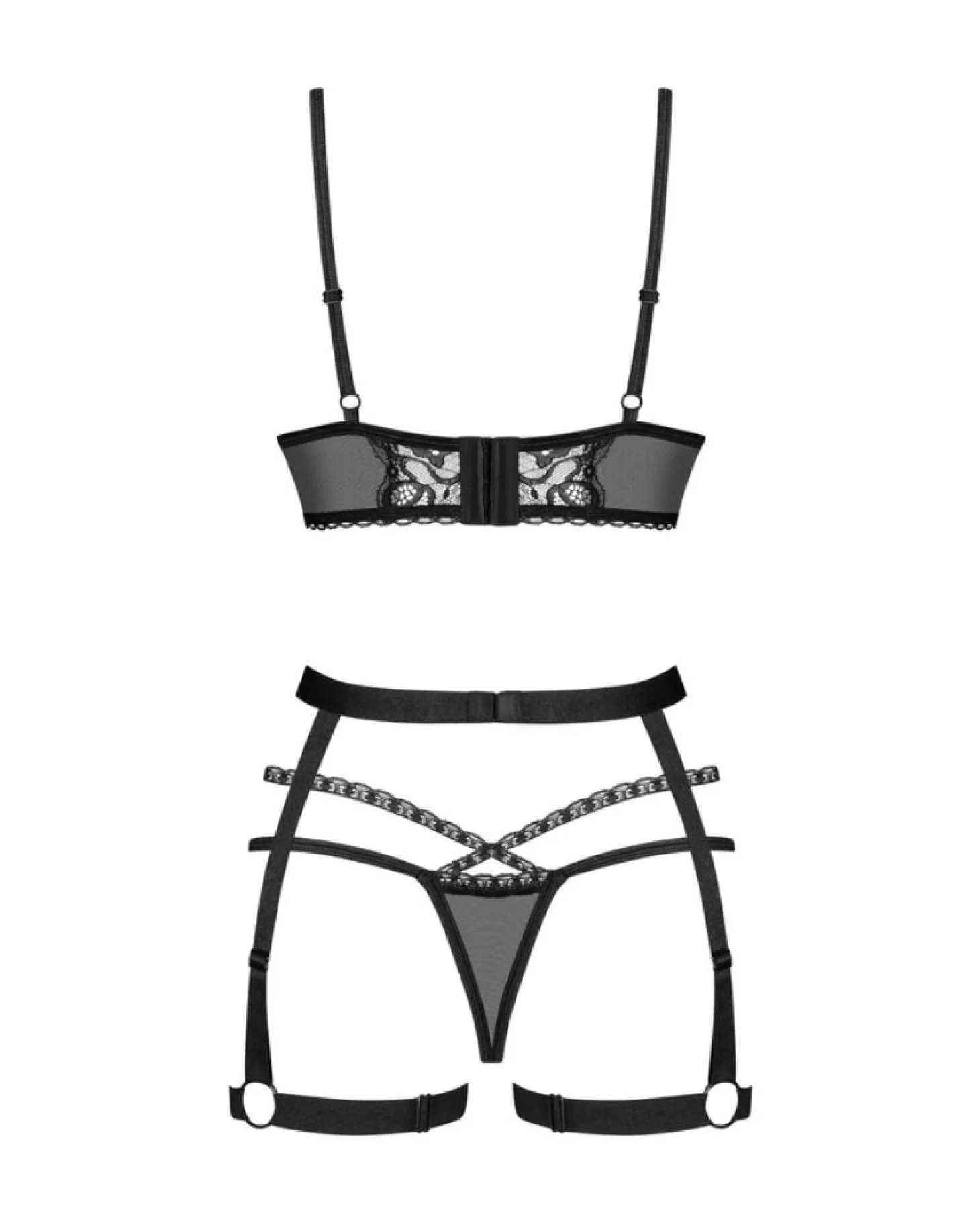Obsessive - Blomentis Driedelige Set - Zwart
