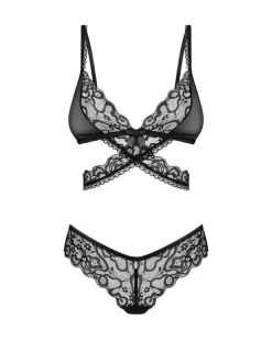 Obsessive - Blomentis Tweedelige Set - Zwart
