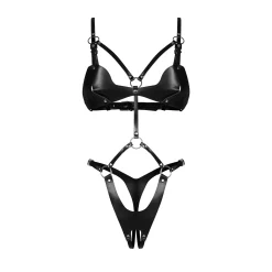 Obsessive - Dame Control Kruisloze Teddy - Zwart