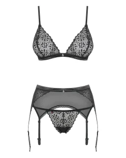 Obsessive - 3-delige Bh-set Shibu - zwart