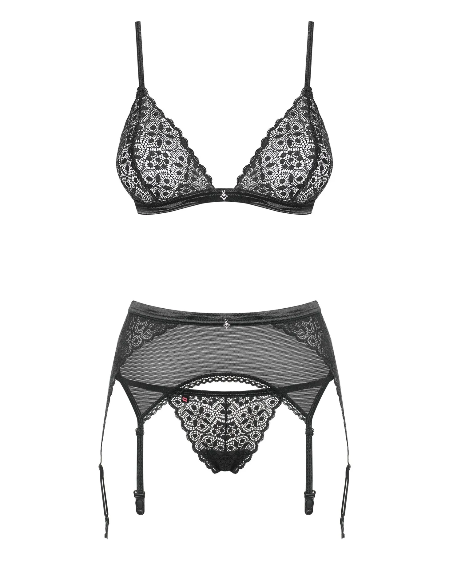 Obsessive - 3-delige Bh-set Shibu - zwart
