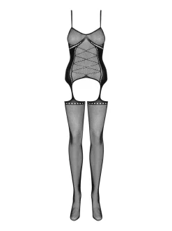 Obsessive - Jarretel Catsuit Met Body Design