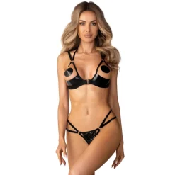 Obsessive – Keira Lise 2-Delige Open Set – Zwart