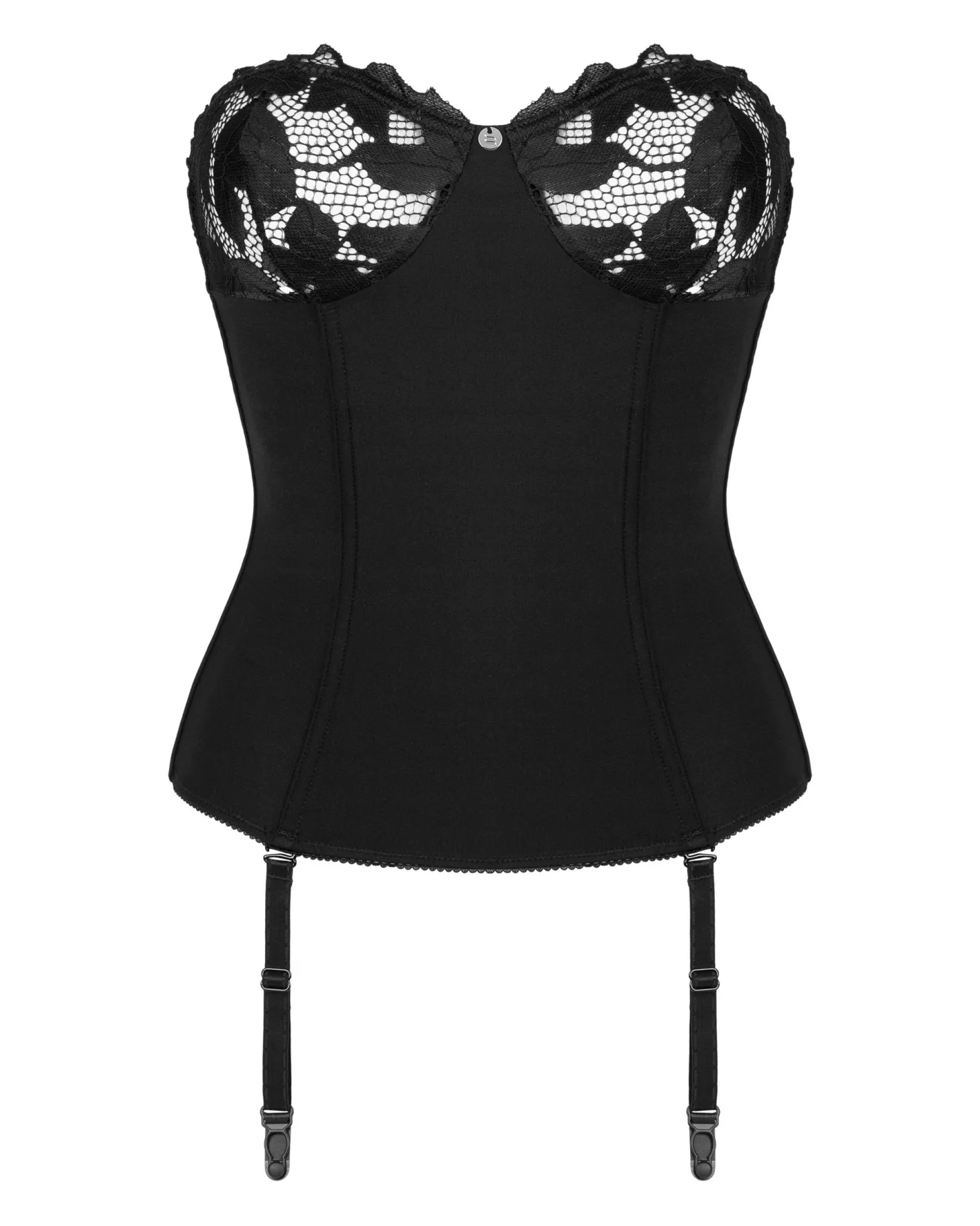 Obsessive - Luxe Jarretel-korset Editya - zwart