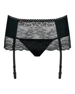 Obsessive - Miamor Jarretel Gordel Met String - Zwart