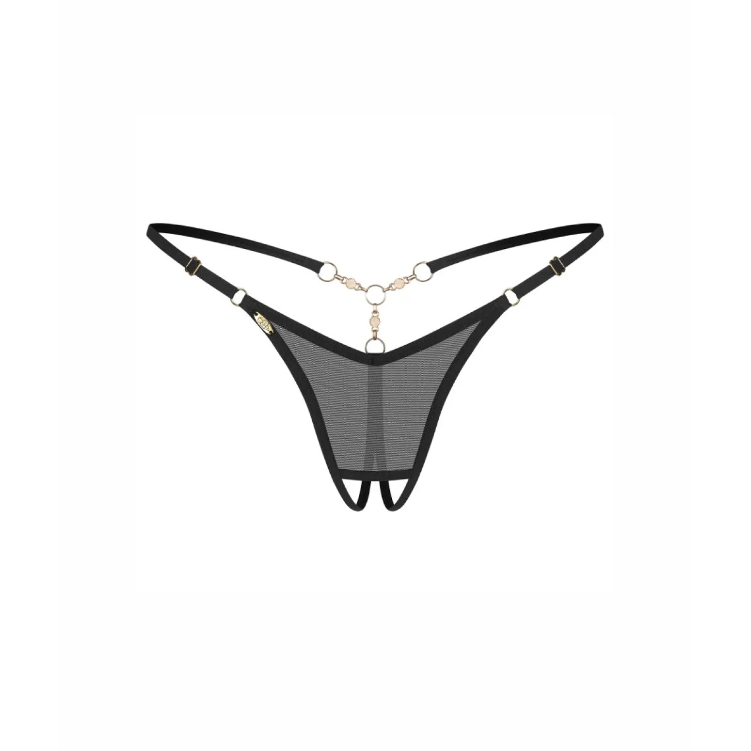 Obsessive - Oxaria Open Kruis String - Zwart