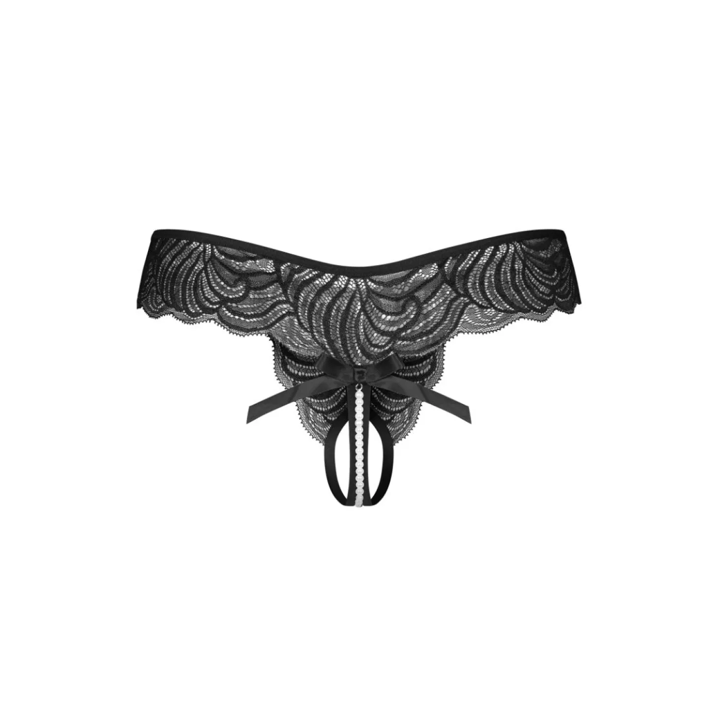 Obsessive - Trinise Open Kruis String - Zwart