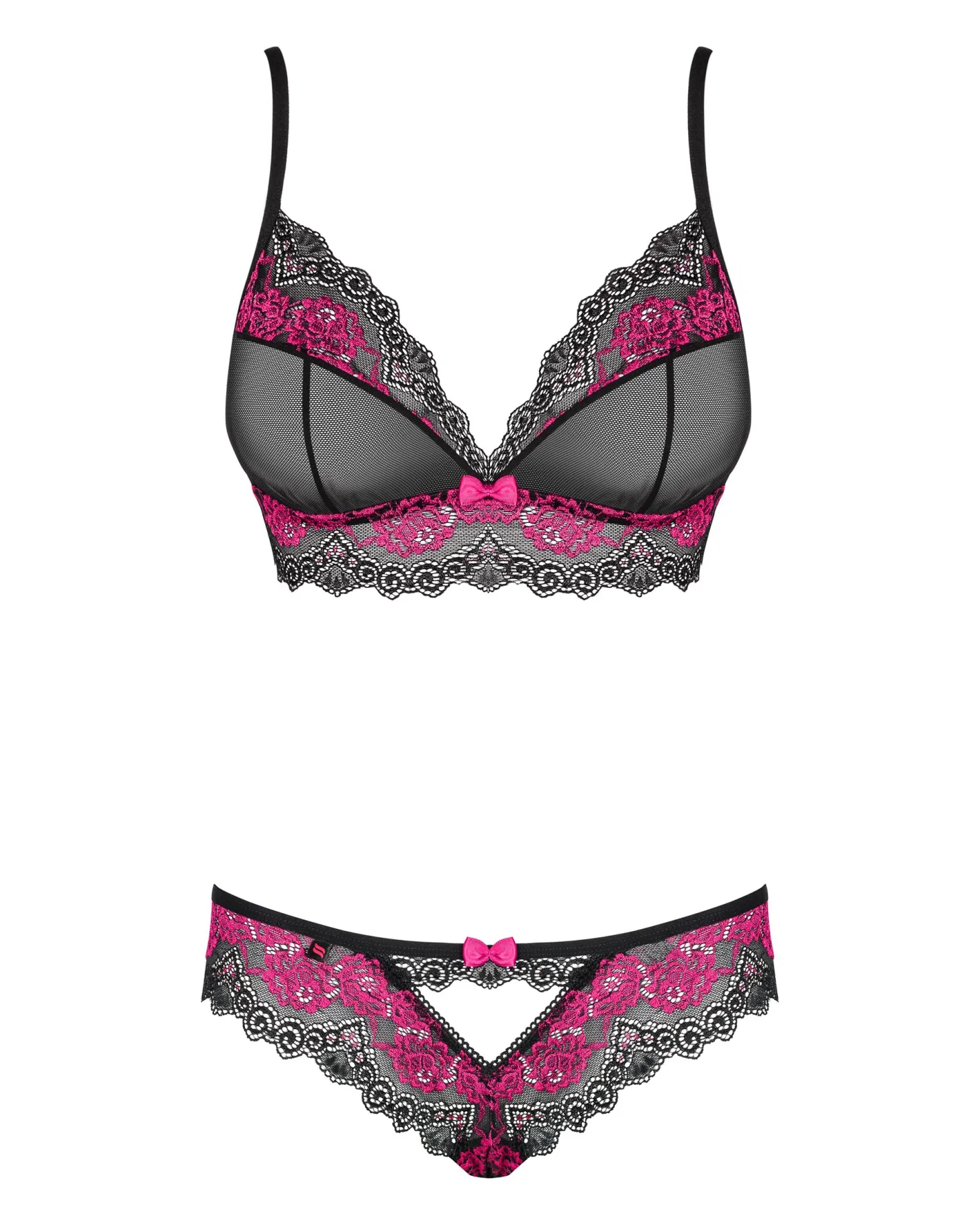 Obsessive - Tulia 2-Delige BH Set - Zwart/Roze