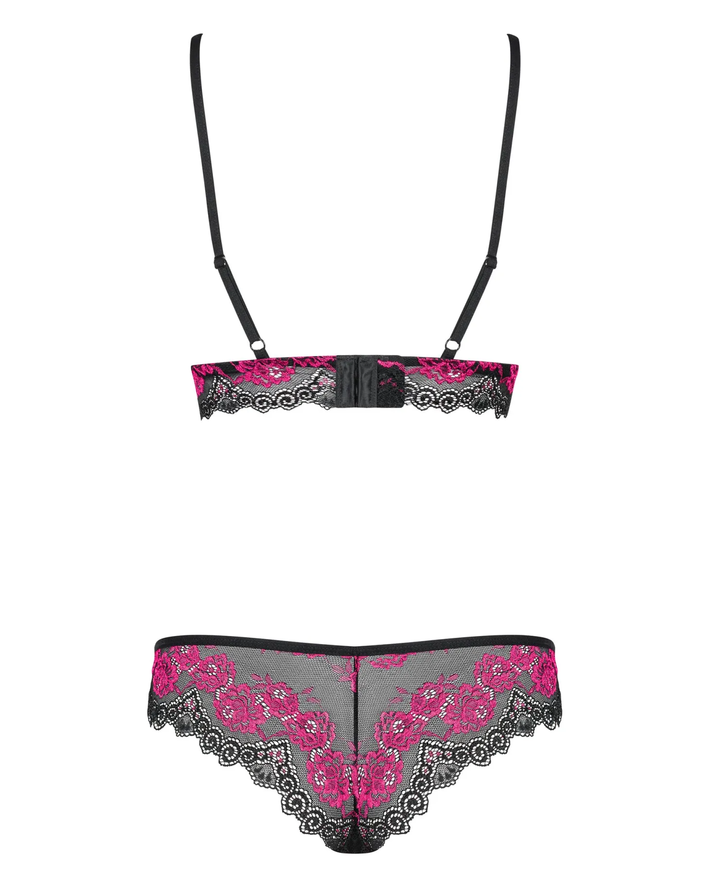 Obsessive - Tulia 2-Delige BH Set - Zwart/Roze