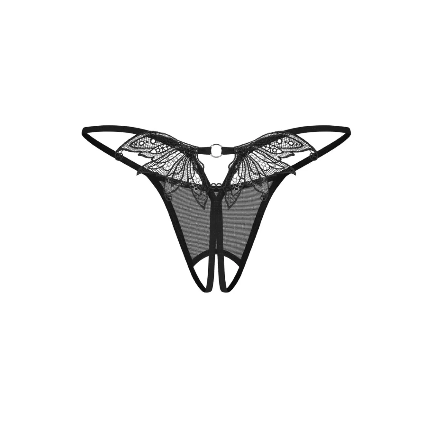 Obsessive - Zaliya String Open Kruis - Zwart