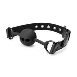 Open Siliconen Ball Gag - Zwart